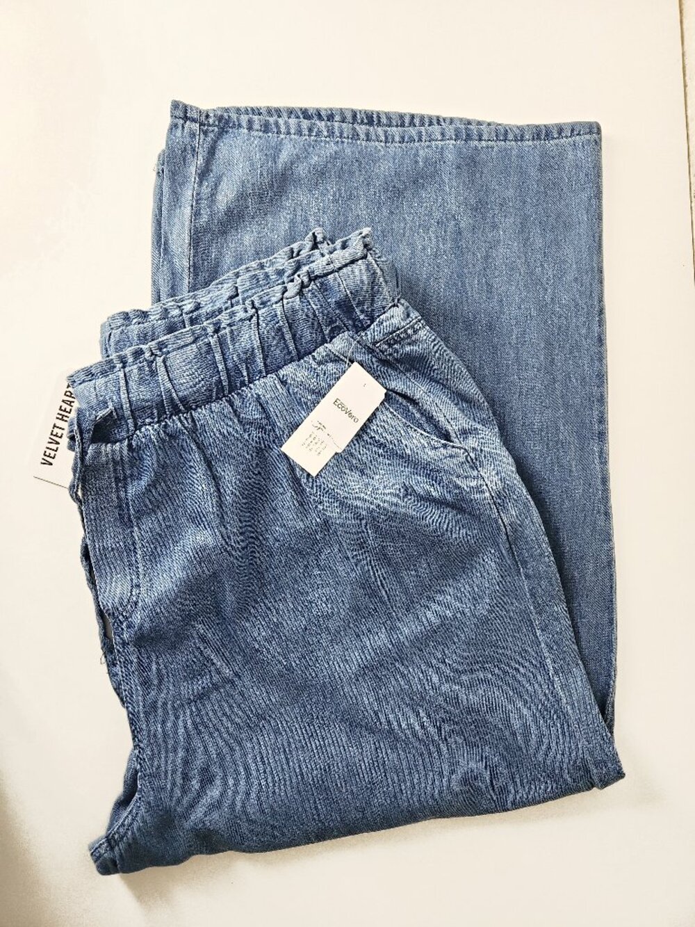 Velvet Heart Cropped Denim lightweight wide leg Jean pants 2X woman plus NWT